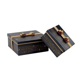 Картонена кутия с UV печат и златиста панделка 16x16x7,5cm, SV306XS