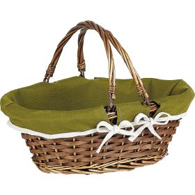 Плетена кошница, Овал, със сгъваеми дръжки, 35x27x13см, PN076M