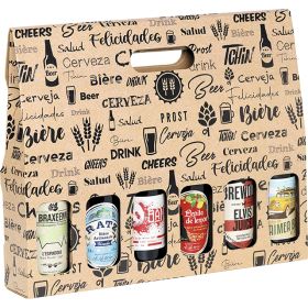 Куфарче за бира от картон, за 6 бири, Размери в см: 37.4x6x28.4, GB020-6LN