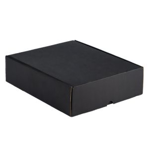 Cardboard box for wine, for three bottles, black/kraft; 9 x 28 x 34 cm, GV010-3BK