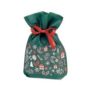 Коледна подаръчна торбичка с червена сатенена панделка 20x30cm , SC082S