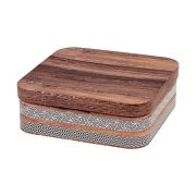 Квадратна подаръчна кутия с дървен дизайн 29,2x29,2x9cm, TR100M