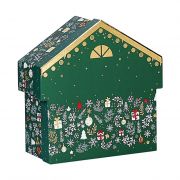Картонена кутия под формата на къща &quot;Bonnes Fêtes&quot;, 25.6x26.4x10.4 см, BF200P