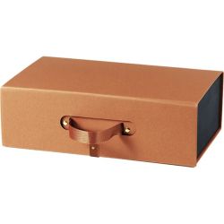 Cardboard rectangular box "briefcase" type "HAVANA" with magnetic closure in brown color, 33.5x20.0x10.5 cm, CP300P-HA