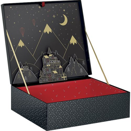 Правоъгълна картонена кутия с UV печат, POP-UP Village 34,4x30,9x10 cm, ND136
