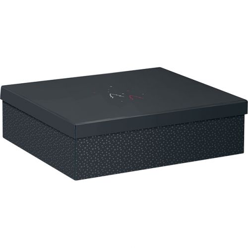 Box Cardboard Rectangular Black/Red/UV printing/Hot gliding gold POP-UP Village 34,4x30,9x10 cm, ND136
