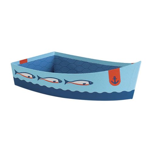 Tray Cardboard Boat shape Fish/Blue  31x15,2x8,5cm, MO134M
