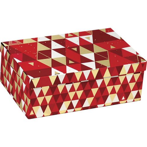 Правоъгълна картонена кутия, с геометрични фигури 33x21x12cm, BF220M