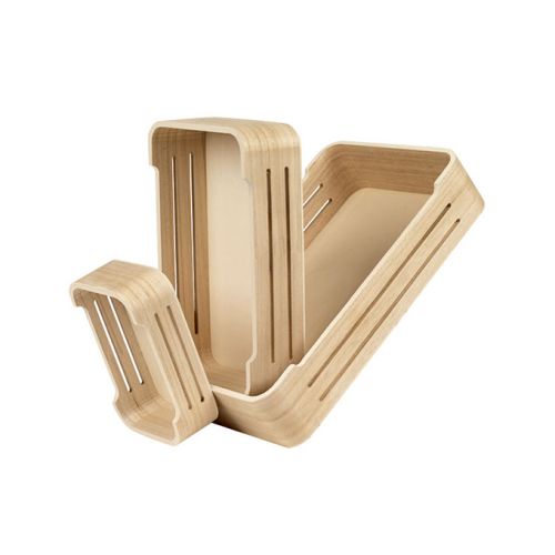Rectangular wood tray with round corners 27x16x7cm, B118P