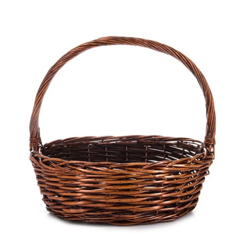 Овална плетена кошница, кафява, 30x26x12.5 см, SP609M