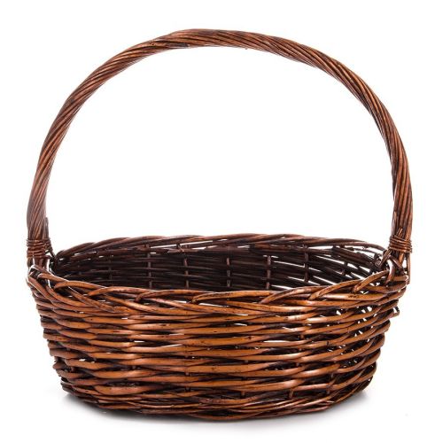 Овална плетена кошница, кафява, 35x30x13 см, SP609G