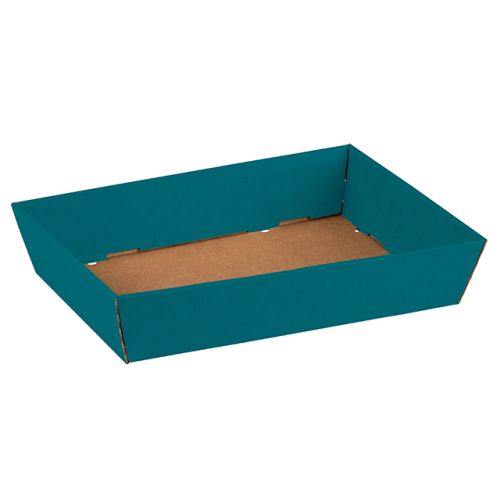 Tray cardboard kraft-rectangular, blue