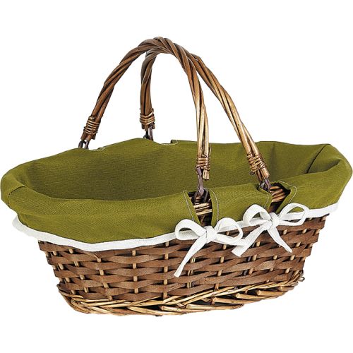 Плетена кошница, Овал, със сгъваеми дръжки, 42x32x18см, PN076G