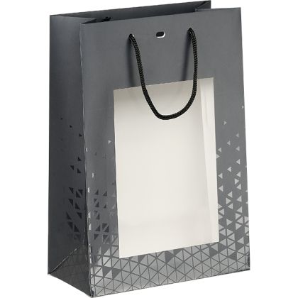 Paper bag "LIGHTS AND SHADOWS", gray, 20x10x29 cm, SB641S