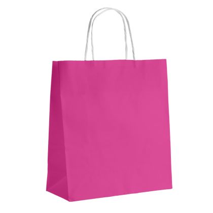 Kraft paper bag, smooth, pink, 25x10x32 cm, SWK029-RO