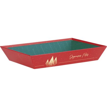 Картонен поднос CHRISTMAS PRESTIGE червено/златно топъл печат 36.0 x 27.0 x 7.0 cm, BF515G  