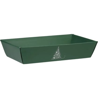 Картонен поднос WINTER ELEGANCE, зелено/бяло 37.0 x 28.0 x 7.3 cm, CP345G-V