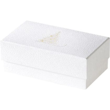 Картонена кутия за шоколадови бонбони GOLDEN SPARKLES, текстура бяло/златно топъл печат 3 разделителя 15.8 x 8.3 x 6.2 cm, PC301PW 