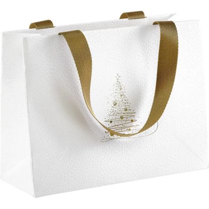 Хартиена торбичка GOLDEN SPARKLES, текстура бяло/златно 21.0 x 8.0 x 16.0 cm, SB1030XS