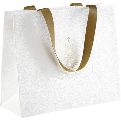 Хартиена торбичка GOLDEN SPARKLES, текстура бяло/златно 25.5 x 10.0 x 21.5 cm, SB1031S