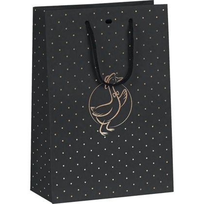 Хартиена торбичка DUCK CHIC, черно/златно топъл печат 20.0 x 10.0 x 29.0 cm, SB581S 
