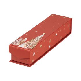 Квадратна картонена кутия за шоколадови бонбони, 1 ред, с магнитно затваряне и златно фолио 17,5x4,5x3,5cm, PC180SL