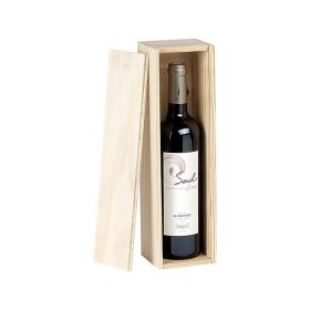 Дървена кутия за вино, за 1 бутилка "Бордо", с плъзгащ се капак 32,3x7,9x7,9cm, GVBX-1BN