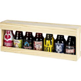 Дървена кутия за бира, за 7 бутилки 33cl, 49.5x7.3x18 см, GB002-ST7P