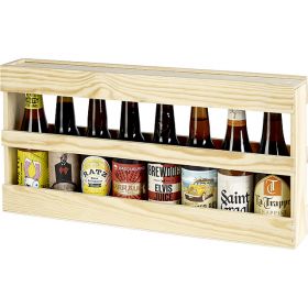 Box Pinewood 8 Beer Bottles 33cl Long Neck  Int.Dim  49,5x6,3x24cm, GB001-LN8P
