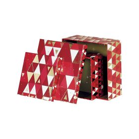 Квадратна картонена кутия, геометрични фигури 21x21x9cm, BF226S