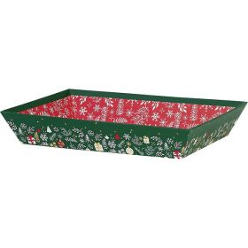 Tray Cardboard Rectangular Green/White/Red/Hot gliding gold 