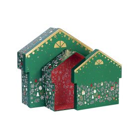 Картонена кутия под формата на къща "Bonnes Fêtes" 34,6x35,5x10,4cm, BF200G