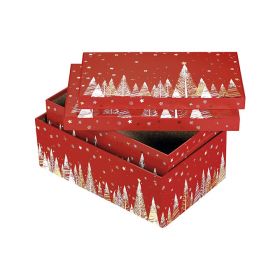 Правоъгълна картонена кутия "Happy Holidays" 33x21x12cm, BF389M