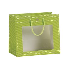 Подаръчна хартиена торбичка, с PVC "прозорец" 20x10x17 см, SB010PA