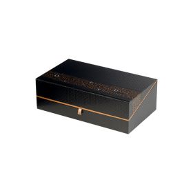Box Cardboard rectangular "Savoureux" black / copper 31x18x10cm, SV300P