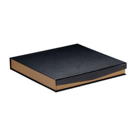 Box Square Cardboard, chocolates, 6 rows, copper / black / UV Printing with magnetic closure 22,1x22,1x3,3cm, PC190GK