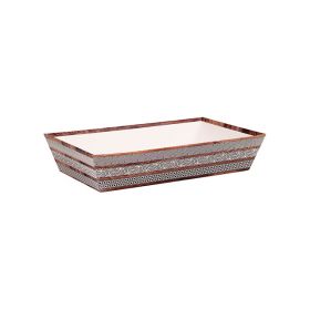 Rectangular cardboard tray / brown and cream design  27x20x5cm, TR103P