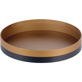Tray Round Cardboard, copper/black, UV Printing D20,4x3,2cm, PC195MK
