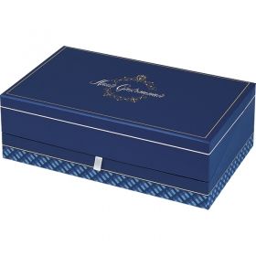 Box cardboard Rectangular Haute Gastronomie Blue / gold / white, 31x18x10 cm, HG200P
