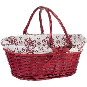 Плетена кошница, Овал, със сгъваеми дръжки 42x32x18 cм, PN098G
