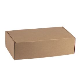 Правоъгълна картонена кутия, крафт и червено, 33x18.5x9.5 см, CV505PR