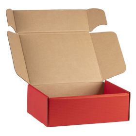 Правоъгълна картонена кутия, крафт и червено,  34,2x25x11,5см, CV505MR 