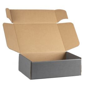 Правоъгълна картонена кутия, крафт и сиво,  34,2x25x11,5cм, CV507MG