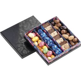 Квадратна картонена кутия за шоколадови бонбони, 4 реда, UV печат, 15.5x15.5x3.3 см, PC210MK