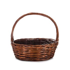 Овална плетена кошница, кафява, 25x20x11 см, SP609P