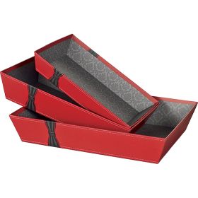 Правоъгълен картонен поднос, червен, 33x20x7 см, ND104M