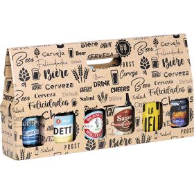 Cardboard beer case, for 6 beer jugs, Dimensions in cm: 43.6x7 x22.8; GB021-6ST