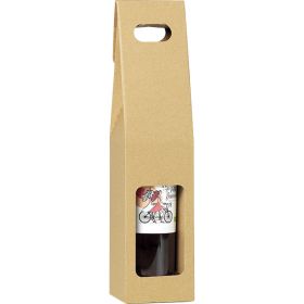 Подаръчна кутуя за 1 бутилка вино, Kрафт, 9х9х40 см, GV029-1BR