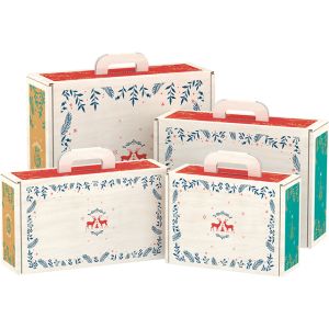Правоъгълна картонена кутия тип "куфарче" "Bonnes Fêtes"