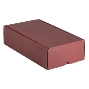 Картонена кутия за вино,  за две бутилки, бордо/крафт; 9 x 18.5 x 34 cm, GV013-2BR